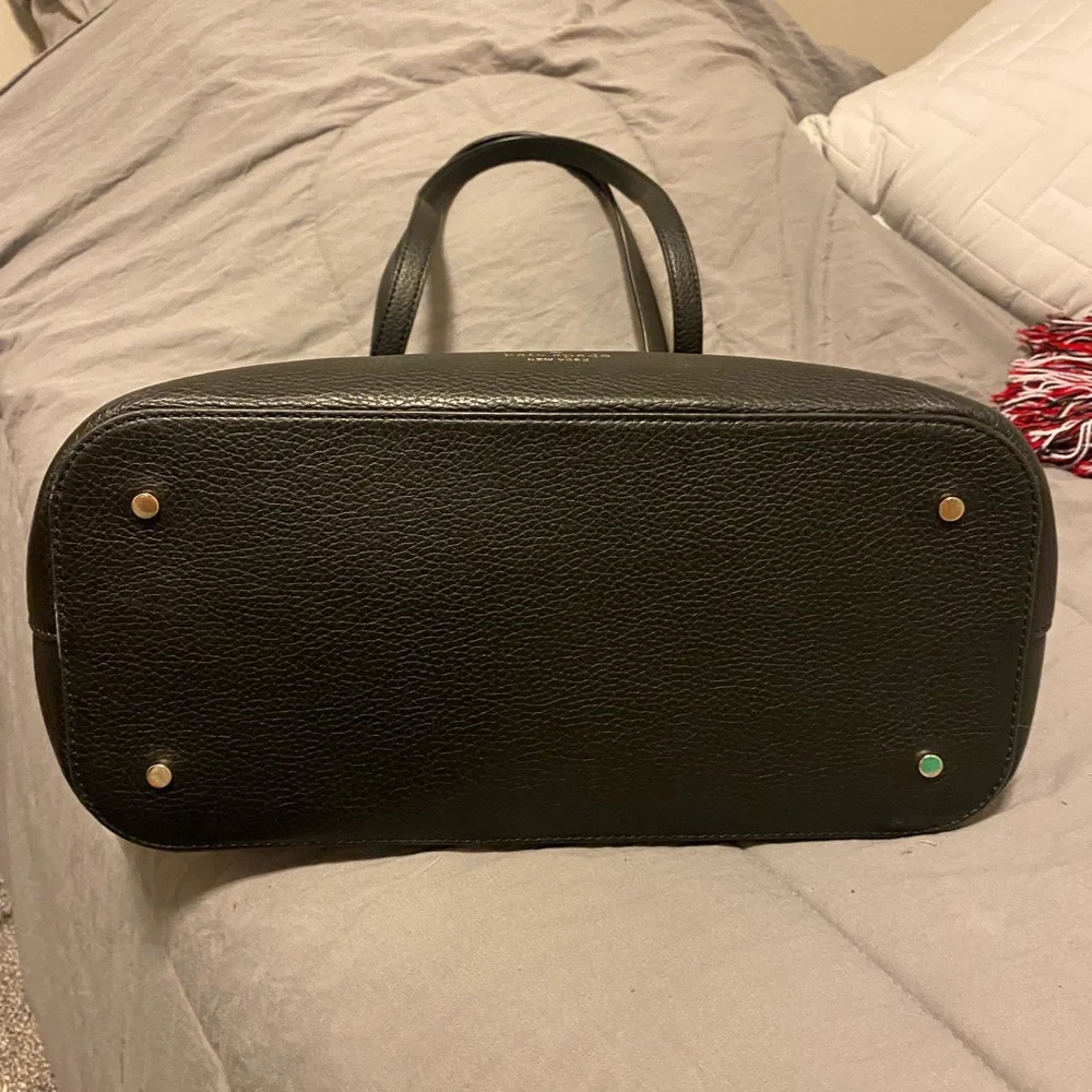 Black Kate Spade leather Hayes medium Tote Bag tassel purse